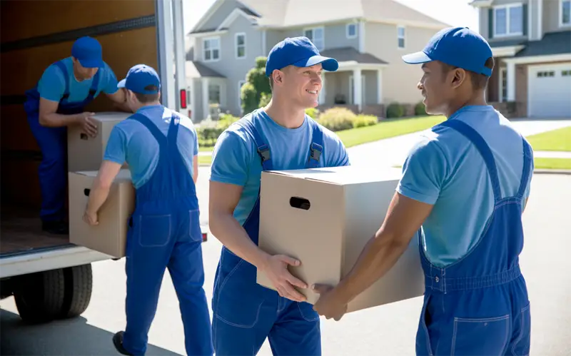 Tip Top Moving team unloading truck